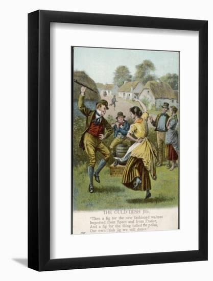 Couple Dance an Irish Jig on the Village Green-null-Framed Photographic Print