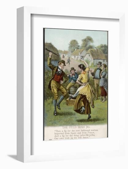 Couple Dance an Irish Jig on the Village Green-null-Framed Photographic Print