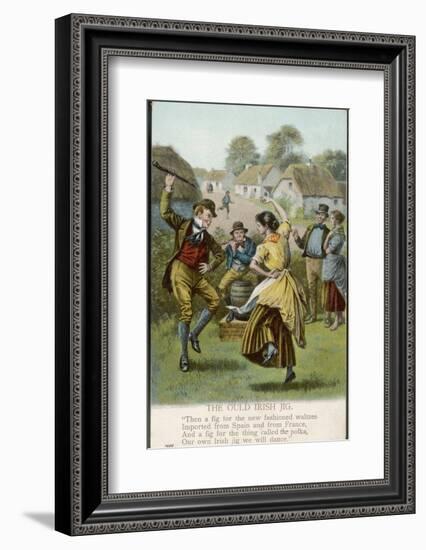 Couple Dance an Irish Jig on the Village Green-null-Framed Photographic Print