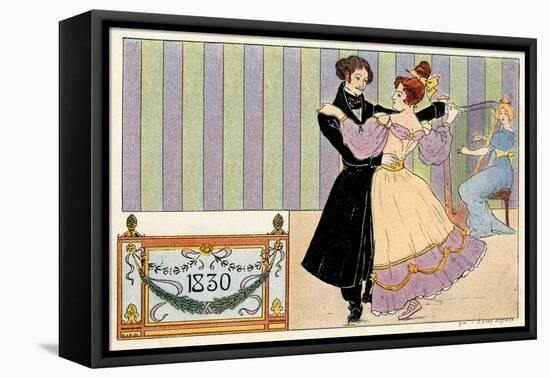 Couple dancing 1830-Ernest Louis Lessieux-Framed Premier Image Canvas