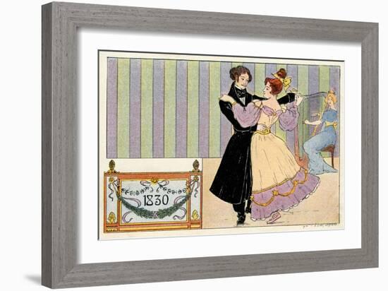 Couple dancing 1830-Ernest Louis Lessieux-Framed Giclee Print