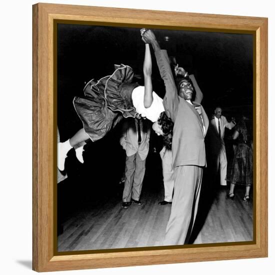 Couple Dancing at Savoy Ballroom, Harlem, 1947-null-Framed Stretched Canvas