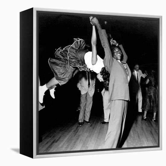 Couple Dancing at Savoy Ballroom, Harlem, 1947-null-Framed Stretched Canvas