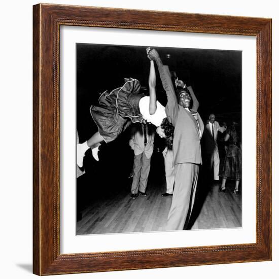 Couple Dancing at Savoy Ballroom, Harlem, 1947-null-Framed Photo