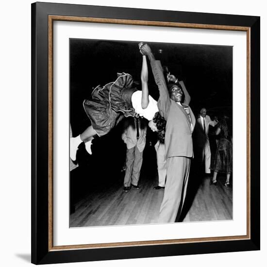 Couple Dancing at Savoy Ballroom, Harlem, 1947-null-Framed Photo