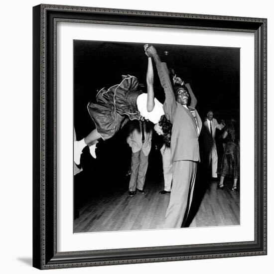 Couple Dancing at Savoy Ballroom, Harlem, 1947-null-Framed Photo