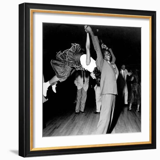 Couple Dancing at Savoy Ballroom, Harlem, 1947-null-Framed Photo