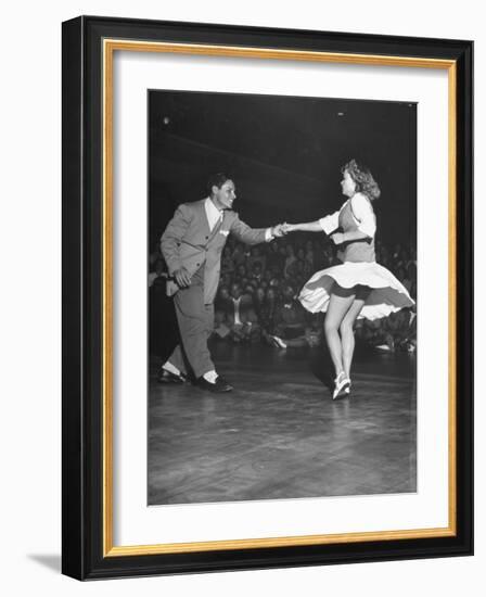 Couple Dancing in a Jitterbug Contest-Peter Stackpole-Framed Photographic Print