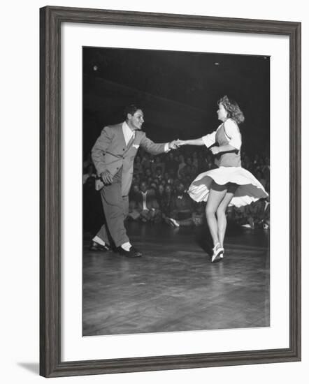 Couple Dancing in a Jitterbug Contest-Peter Stackpole-Framed Photographic Print