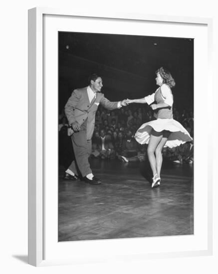 Couple Dancing in a Jitterbug Contest-Peter Stackpole-Framed Photographic Print