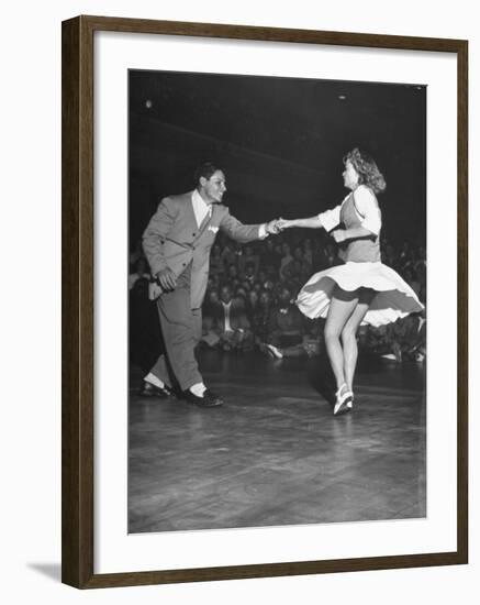 Couple Dancing in a Jitterbug Contest-Peter Stackpole-Framed Photographic Print