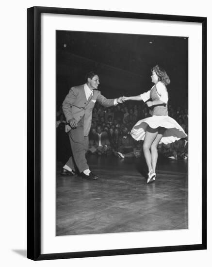 Couple Dancing in a Jitterbug Contest-Peter Stackpole-Framed Photographic Print