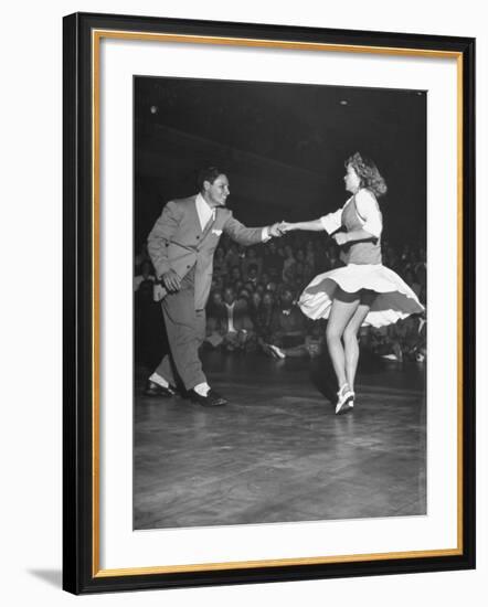 Couple Dancing in a Jitterbug Contest-Peter Stackpole-Framed Photographic Print