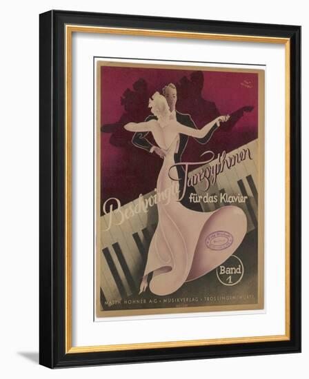 Couple Dancing to Popular Songs of the Day Such as Schade Dass Man Per Telefon Nicht Kussen Kann-Knut Hilscher-Framed Photographic Print