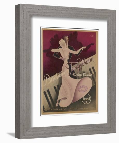 Couple Dancing to Popular Songs of the Day Such as Schade Dass Man Per Telefon Nicht Kussen Kann-Knut Hilscher-Framed Photographic Print