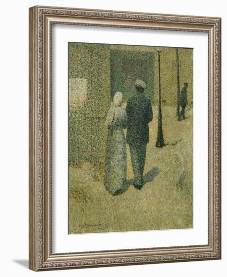 Couple dans la rue, 1887 Couple in a street. Canvas, 38,5 x 33 cm R.F. 1977-27.-Charles Angrand-Framed Giclee Print