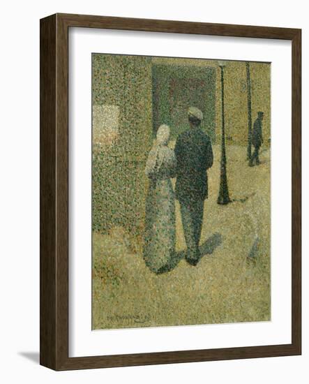 Couple dans la rue, 1887 Couple in a street. Canvas, 38,5 x 33 cm R.F. 1977-27.-Charles Angrand-Framed Giclee Print