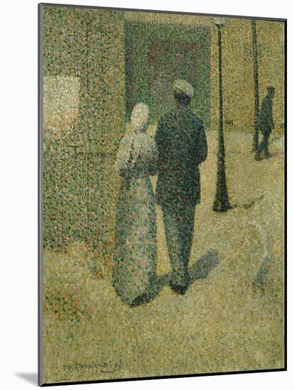 Couple dans la rue, 1887 Couple in a street. Canvas, 38,5 x 33 cm R.F. 1977-27.-Charles Angrand-Mounted Giclee Print