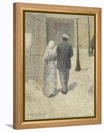 Couple dans la rue-Charles Angrand-Framed Premier Image Canvas