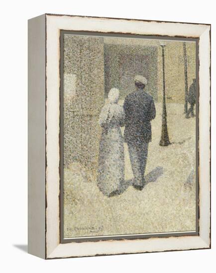 Couple dans la rue-Charles Angrand-Framed Premier Image Canvas