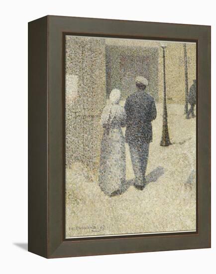 Couple dans la rue-Charles Angrand-Framed Premier Image Canvas