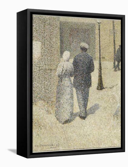 Couple dans la rue-Charles Angrand-Framed Premier Image Canvas