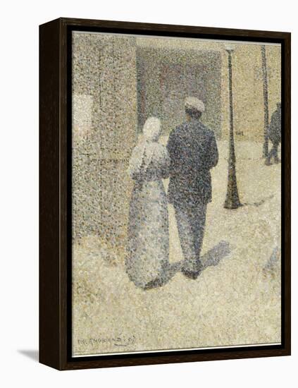 Couple dans la rue-Charles Angrand-Framed Premier Image Canvas