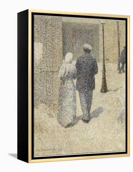 Couple dans la rue-Charles Angrand-Framed Premier Image Canvas