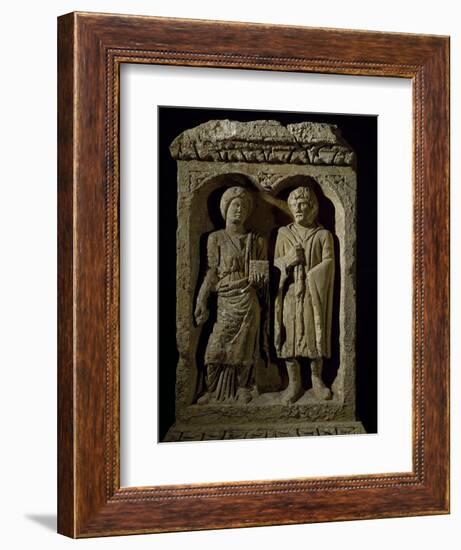 Couple, Detail Relief from Pillar of Dancer, Arlon, Belgium-null-Framed Giclee Print