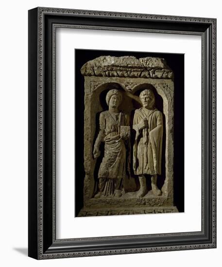 Couple, Detail Relief from Pillar of Dancer, Arlon, Belgium-null-Framed Giclee Print