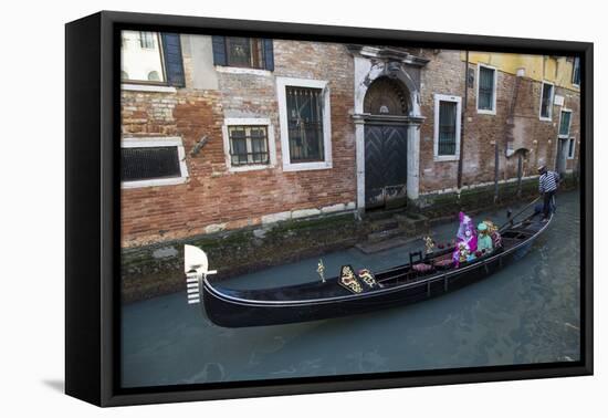 Couple Dressed for Gondola Ride Venice at Carnival Time, Italy-Darrell Gulin-Framed Premier Image Canvas