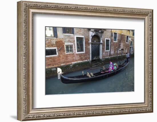 Couple Dressed for Gondola Ride Venice at Carnival Time, Italy-Darrell Gulin-Framed Photographic Print