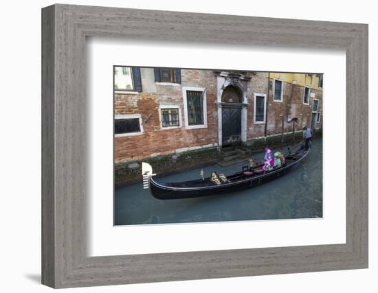 Couple Dressed for Gondola Ride Venice at Carnival Time, Italy-Darrell Gulin-Framed Photographic Print