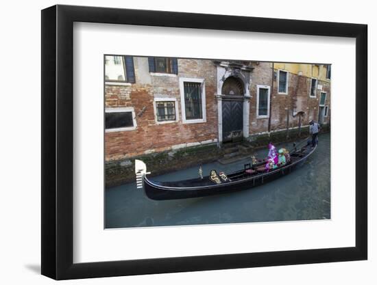 Couple Dressed for Gondola Ride Venice at Carnival Time, Italy-Darrell Gulin-Framed Photographic Print