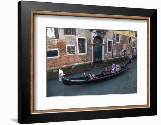 Couple Dressed for Gondola Ride Venice at Carnival Time, Italy-Darrell Gulin-Framed Photographic Print