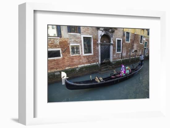 Couple Dressed for Gondola Ride Venice at Carnival Time, Italy-Darrell Gulin-Framed Photographic Print