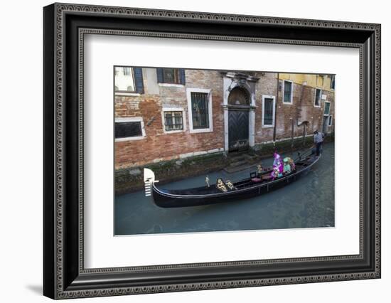 Couple Dressed for Gondola Ride Venice at Carnival Time, Italy-Darrell Gulin-Framed Photographic Print