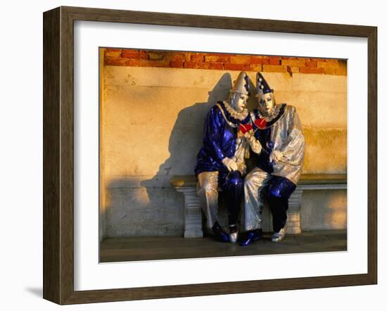 Couple Dressed in Masks and Costumes Taking Part in Venice Carnival, Venice, Veneto, Italy-Lee Frost-Framed Photographic Print