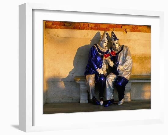 Couple Dressed in Masks and Costumes Taking Part in Venice Carnival, Venice, Veneto, Italy-Lee Frost-Framed Photographic Print