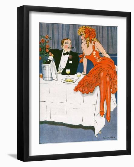 Couple Drinking 1908-null-Framed Photographic Print