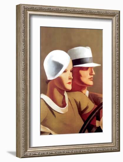 Couple Driving-Marcello Dudovich-Framed Premium Giclee Print