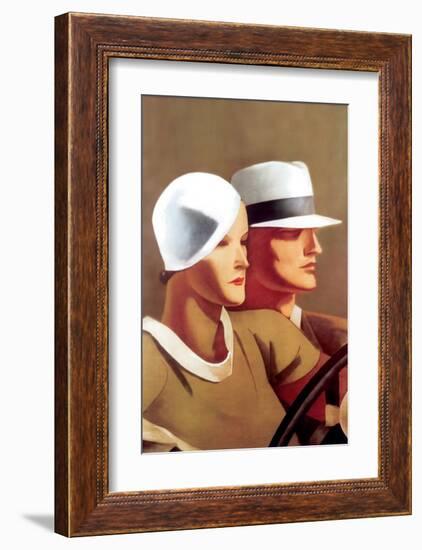 Couple Driving-Marcello Dudovich-Framed Premium Giclee Print