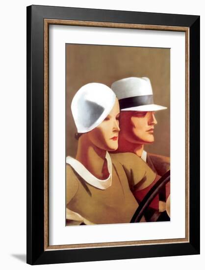 Couple Driving-Marcello Dudovich-Framed Premium Giclee Print