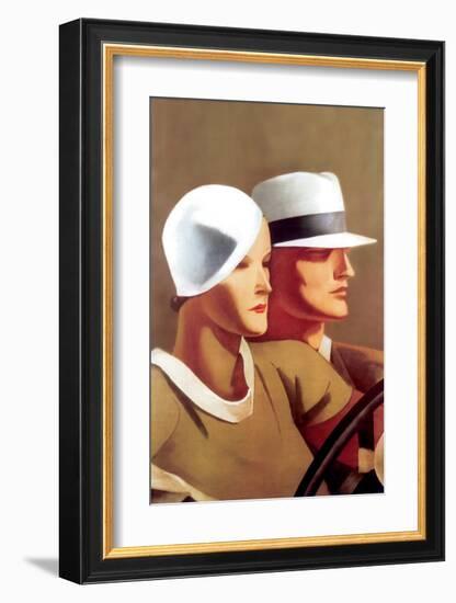 Couple Driving-Marcello Dudovich-Framed Premium Giclee Print