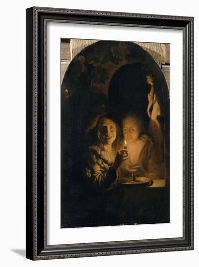 Couple éclairé par une bougie-Godfried Schalcken-Framed Giclee Print