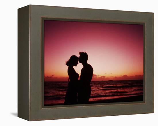 Couple Enjoying a Romantic Sunset on the Beach-Bill Bachmann-Framed Premier Image Canvas