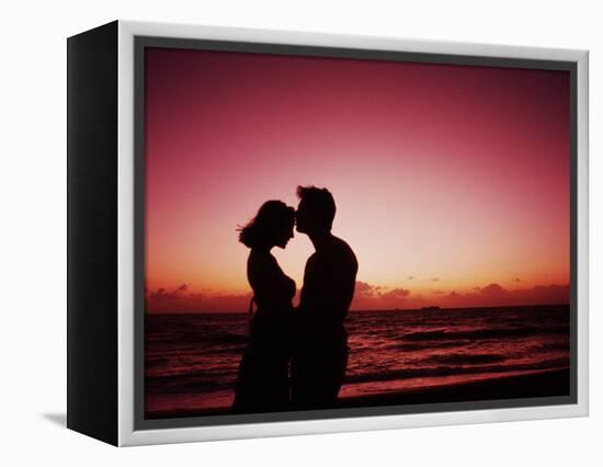 Couple Enjoying a Romantic Sunset on the Beach-Bill Bachmann-Framed Premier Image Canvas