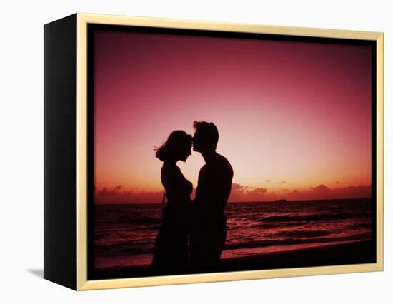 Couple Enjoying a Romantic Sunset on the Beach-Bill Bachmann-Framed Premier Image Canvas