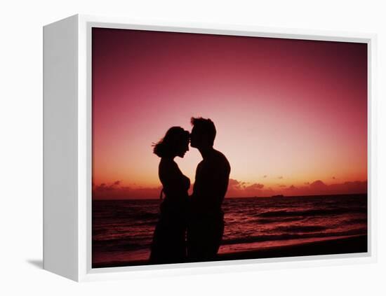 Couple Enjoying a Romantic Sunset on the Beach-Bill Bachmann-Framed Premier Image Canvas