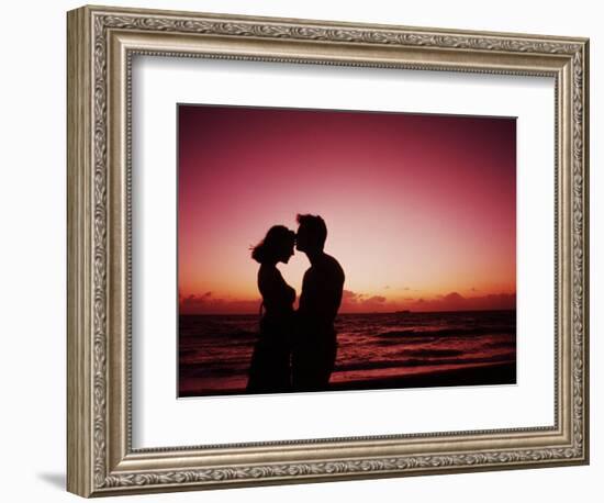 Couple Enjoying a Romantic Sunset on the Beach-Bill Bachmann-Framed Photographic Print